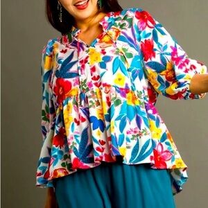 Colorful Summer Top by Umgee Plus‎ Size